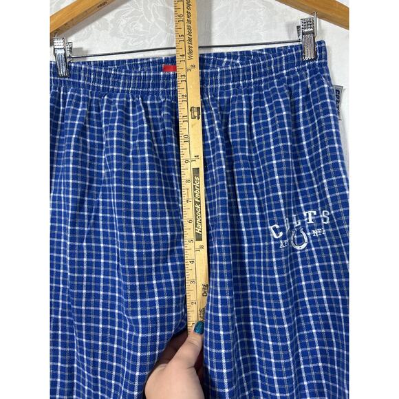 Indianapolis Colts Flannel Pants Medium Blue Plaid Lounge Sleep Pajama NFL - Picture 7 of 14